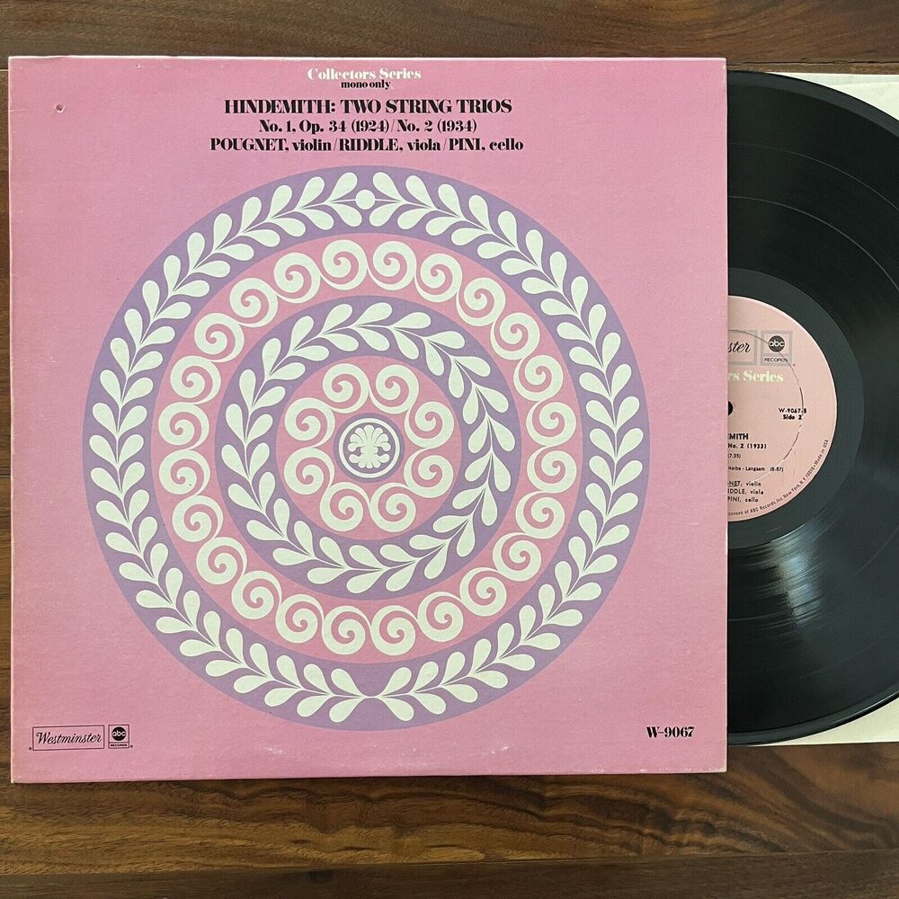 Hindemith Two String Trios No. 1 Op. 34 No. 2 Vinyl LP Westminster W-9067 Mono